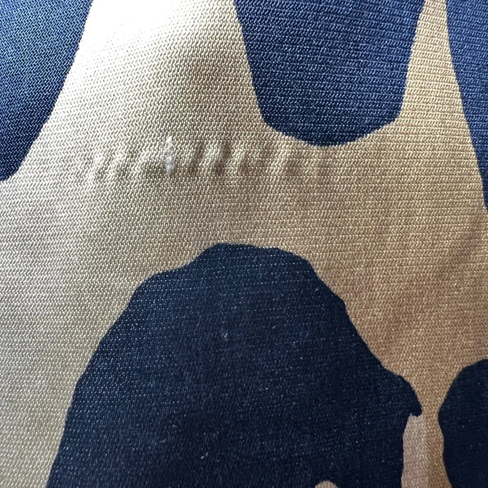 Diane von Furstenberg DVF Silk Leopard Print Cargo‎ Pencil Skirt Navy Tan Size 6